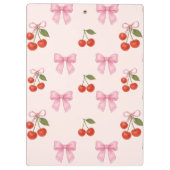 Schattigee Waterverf Cherry Bow Coquette Pattern Klembord (Achterkant)