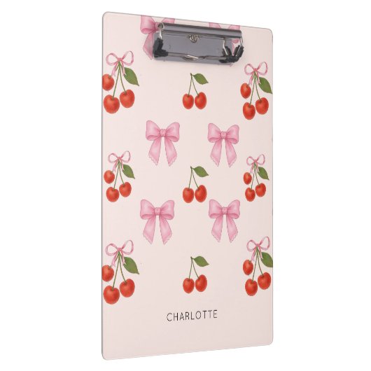 Schattigee Waterverf Cherry Bow Coquette Pattern Klembord (Rechts)