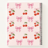 Schattigee Waterverf Cherry Bow Coquette Pattern Notitieboek (Achterkant)