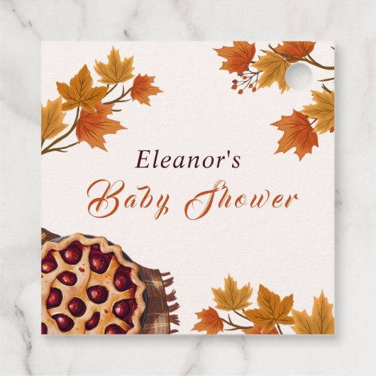 Schattigee Waterverf Cherry Pie Baby shower Dank u Bedankjes Labels (Achterkant)