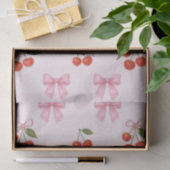 Schattigee Waterverf Cherry Pink Bow Coquette Gift Tissuepapier (Geschenk)