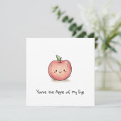 Schattigee Waterverf Chibi Apple Feestdagenkaart (Staand voorkant)