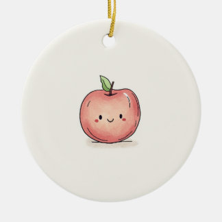 Schattigee Waterverf Chibi Apple Keramisch Ornament