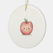 Schattigee Waterverf Chibi Apple Keramisch Ornament (Links)