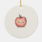 Schattigee Waterverf Chibi Apple Keramisch Ornament (Achterkant)