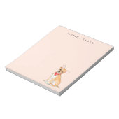 Schattigee waterverf Chihuahua hond Roze Notitiebl Notitieblok (Linkerzijde)