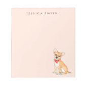 Schattigee waterverf Chihuahua hond Roze Notitiebl Notitieblok (Voorkant)