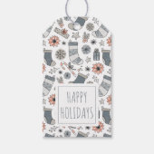 Schattigee Waterverf Christmas Doodles Cadeaulabel (Voorkant)