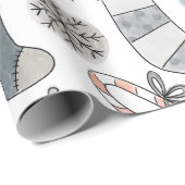 Schattigee Waterverf Christmas Stocking Doodles Cadeaupapier (Rol Hoek)