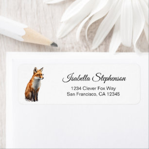 Schattigee Waterverf Clever Fox Retouradres Etiket