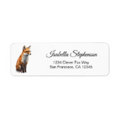 Schattigee Waterverf Clever Fox Retouradres Etiket (Voorkant)