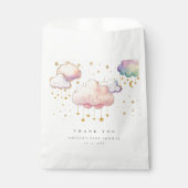 Schattigee Waterverf Cloud Star Baby Girl Shower Bedankzakje (Voorkant)