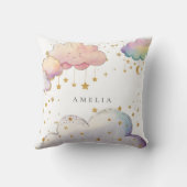 Schattigee Waterverf Cloud Star Baby Girl Shower Kussen (Achterkant)
