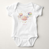 Schattigee Waterverf Cloud Star Baby Girl Shower Romper (Voorkant)