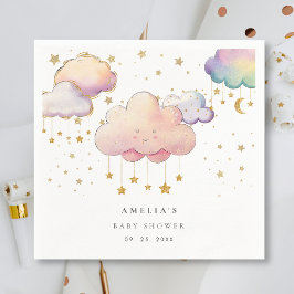 Schattigee Waterverf Cloud Star Baby Girl Shower Servet