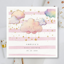 Schattigee Waterverf Cloud Star Baby Meisje Douche Servet