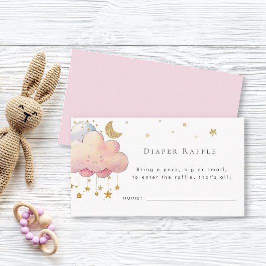 Schattigee Waterverf Cloud Star Baby Meisje Luier Informatiekaartje