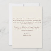 Schattigee Waterverf Clouds Foto Adoption Aankondiging (Achterkant)