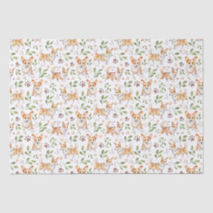 Schattigee Waterverf Corgi Dogs - Huisdieren Tissuepapier