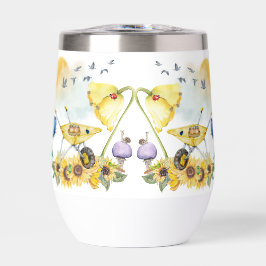 Schattigee Waterverf Cottagecore Geel op wit |