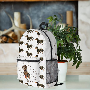 Schattigee Waterverf Dachshund Dog Pattern Monogra Bedrukte Rugzak