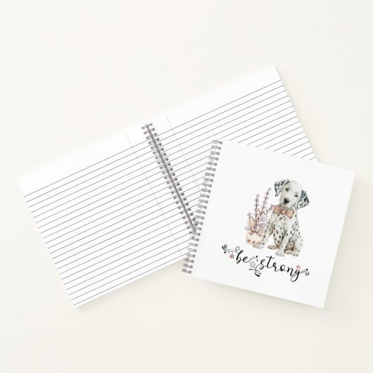 Schattigee Waterverf Dalmatische Puppy Sterk zijn Notitieboek (Binnen)