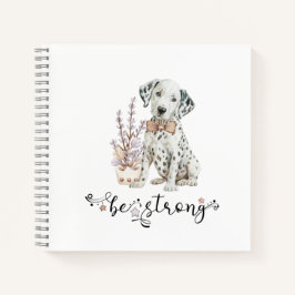 Schattigee Waterverf Dalmatische Puppy Sterk zijn Notitieboek