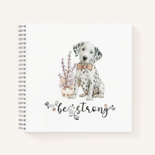 Schattigee Waterverf Dalmatische Puppy Sterk zijn Notitieboek
