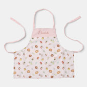 Schattigee Waterverf Dessertpatroon Roze Naam Kind Schort (Voorkant)