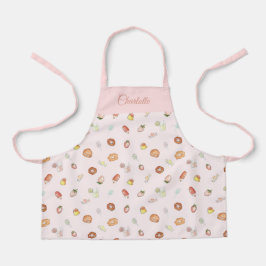 Schattigee Waterverf Dessertpatroon Roze Naam Kind Schort