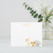 Schattigee Waterverf Dieren Kwekerij dank u flat Bedankkaart (Staand voorkant)