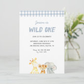 Schattigee waterverf dieren wild een Jongen Verjaa Kaart (Staand voorkant)