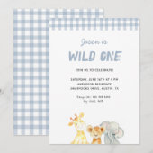 Schattigee waterverf dieren wild een Jongen Verjaa Kaart (Voorkant / Achterkant)