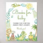 Schattigee Waterverf Dinosaurus Boeken voor Baby Poster (Voorkant)