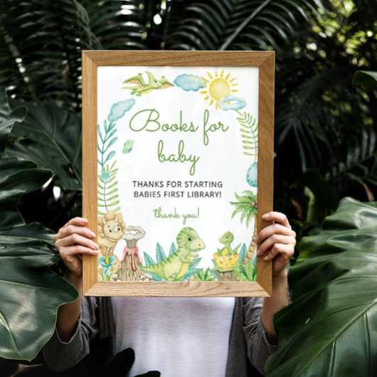 Schattigee Waterverf Dinosaurus Boeken voor Baby Poster