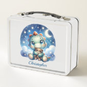 Schattigee waterverf dinosaurus in sterrennacht me (Achterkant)