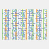 Schattigee Waterverf Dinosaurus Jongen's Kleine Ve Inpakpapier Vel (Voorkant 3)