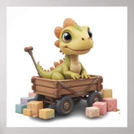 Schattigee Waterverf Dinosaurus Kwekerij Poster Ba