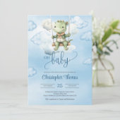 Schattigee waterverf dinosaurus op schommel in de  kaart (Staand voorkant)