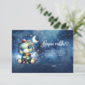 Schattigee waterverf dinosaurus teddybeer luierlot informatiekaartje (Staand voorkant)