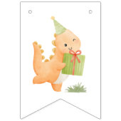 Schattigee Waterverf Dinosaurus Verjaardag bunting Vlaggetjes (Eerste vlag)