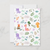 Schattigee waterverf dinosaurussen groen baby show bedankkaart (Achterkant)