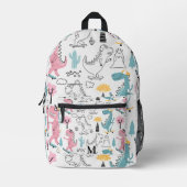 Schattigee Waterverf Dinosaurussen Pattern Design  Bedrukte Rugzak (Voorkant)