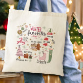 Schattigee Waterverf Doddle Gezellige Winter Favor Tote Bag
