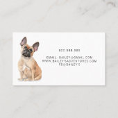 Schattigee Waterverf Dog Walker Adventures Pet Sit Visitekaartje (Achterkant)