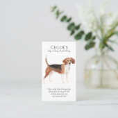 Schattigee Waterverf Dog Walker Pet Sitter Visitekaartje (Staand voorkant)