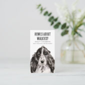 Schattigee Waterverf Dog Walker Visitekaartje (Staand voorkant)