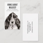Schattigee Waterverf Dog Walker Visitekaartje (Voorkant / Achterkant)