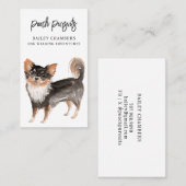 Schattigee Waterverf Dog Walker Visitekaartje (Voorkant / Achterkant)