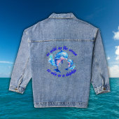Schattigee Waterverf Dolfijnen Quote | Denim Jacket